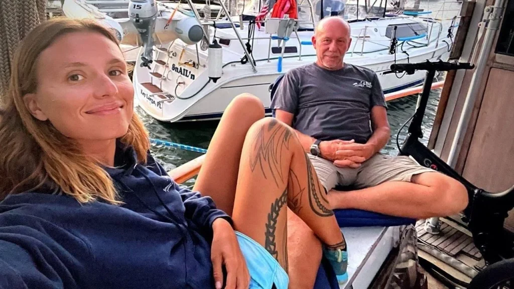 The Sailing Dawn Hunters crew relaxing aboard their boat