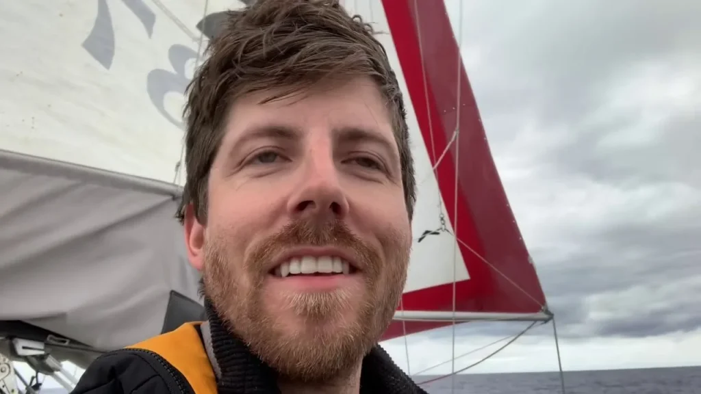 Sam Holmes sailing across the Pacific